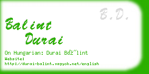 balint durai business card